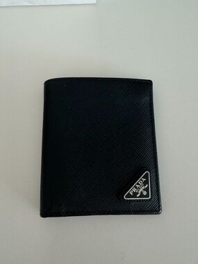 Prada Black Textured Leather Card/wallet